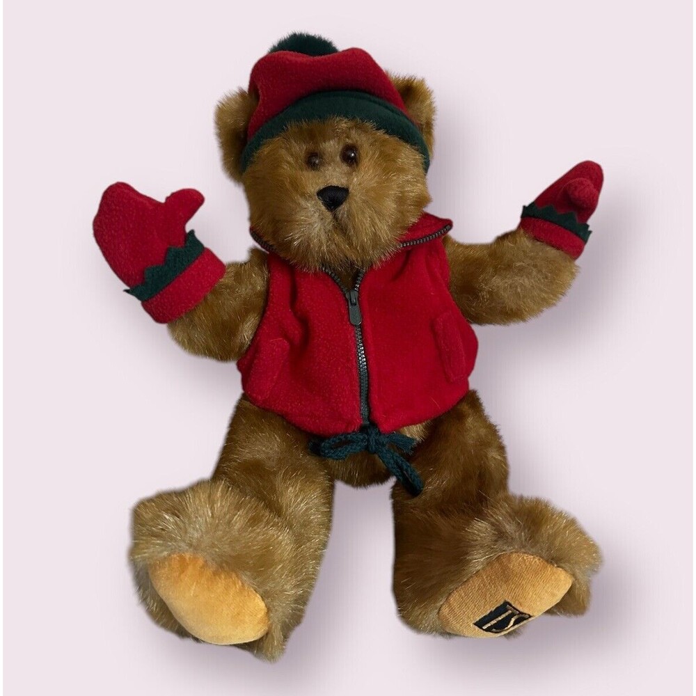 VINTAGE Plush Russ T. McBEAR~ With Vest, Mittens & HAT~ 2000